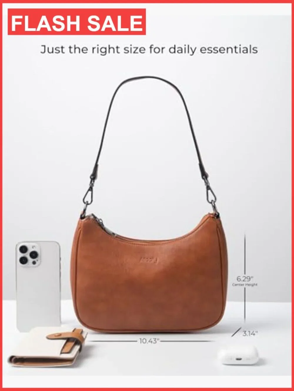Hobo Purse Vegan Leather Crossbody Bag Adjustable Strap